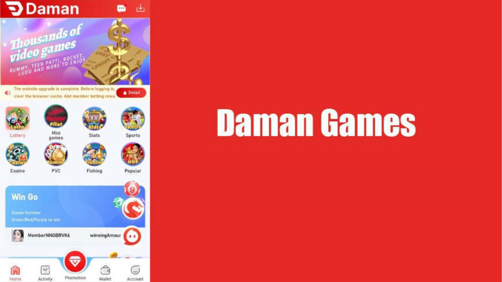 Placing Bets on Daman Games